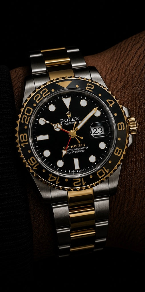 ROLEX BICOLOR TABLERO NEGRO